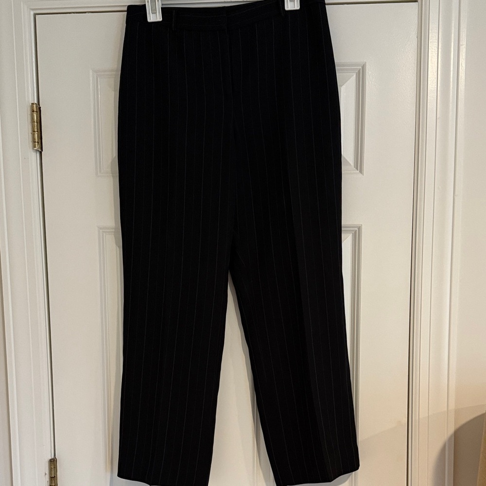 LOFT Black Pinstripe Pants